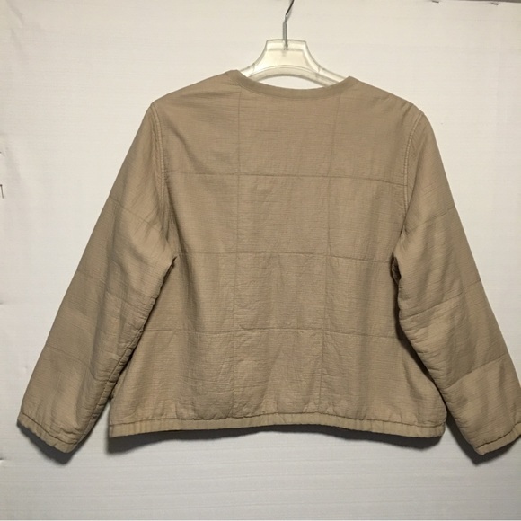 Old Navy Tan Quilted Jacket Open front Cotton XXL NEW OR LIKE NEW - Picture 6 of 12